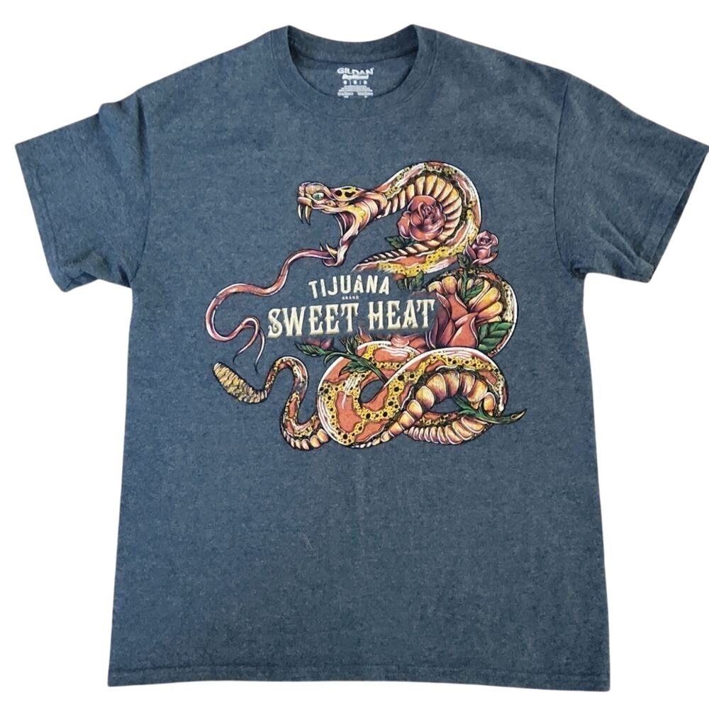 Tijuana Sweet Heat Gildan DryBlend men's medium gray short sleeve t-shirt